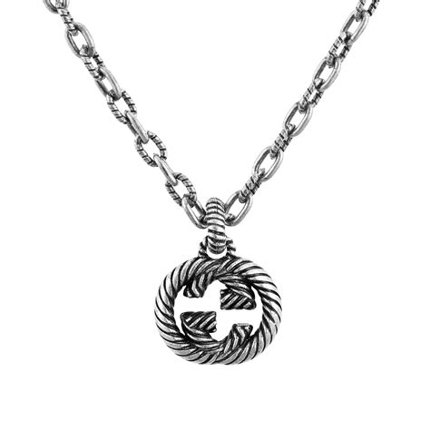 gucci interlocking gg|Gucci interlocking g silver necklace.